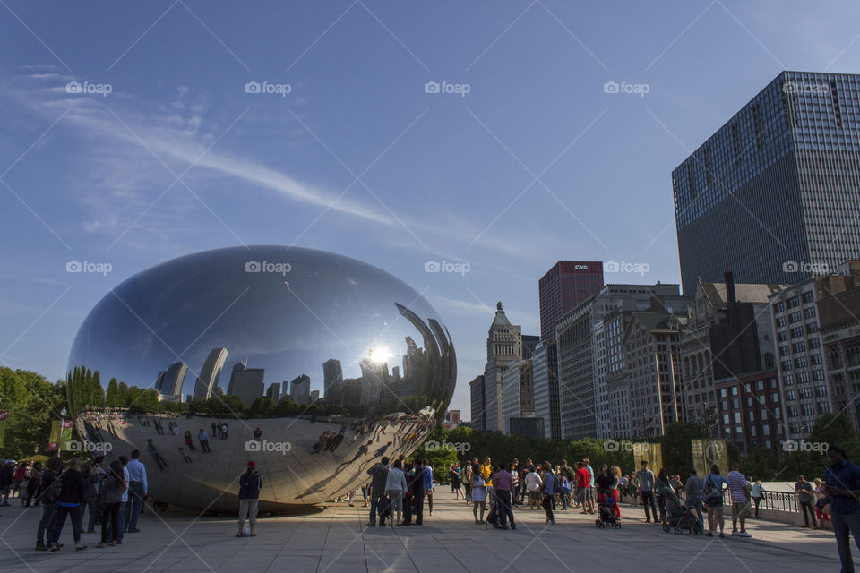 Cloud gate, downtown Chicago