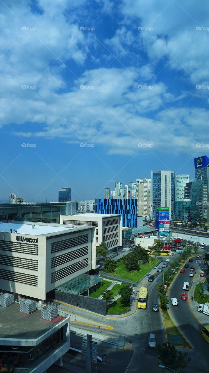 Santa Fe Mexico City upscale cityscape