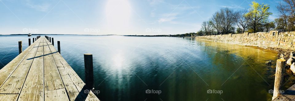 Gorgeous sunny afternoon on lake watching the waves roll in around the wooden dock! 