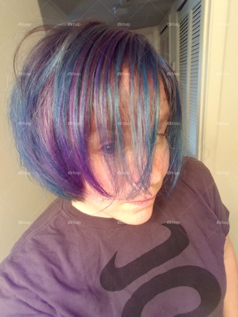 Unnatural hair colors like blue and purple are what happens when boredom strikes.