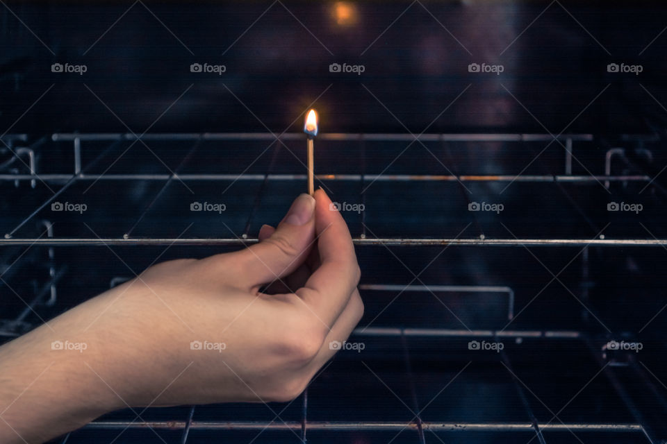 Holding a match