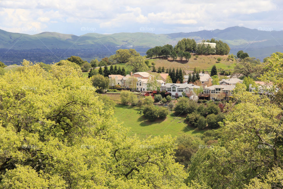 Houses in Mountain Landscape 