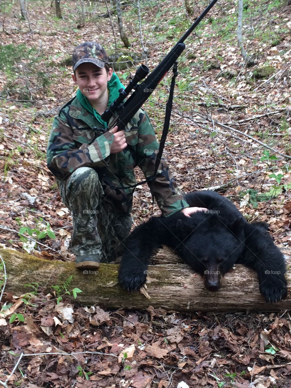 My son with our trophy black bear hunt