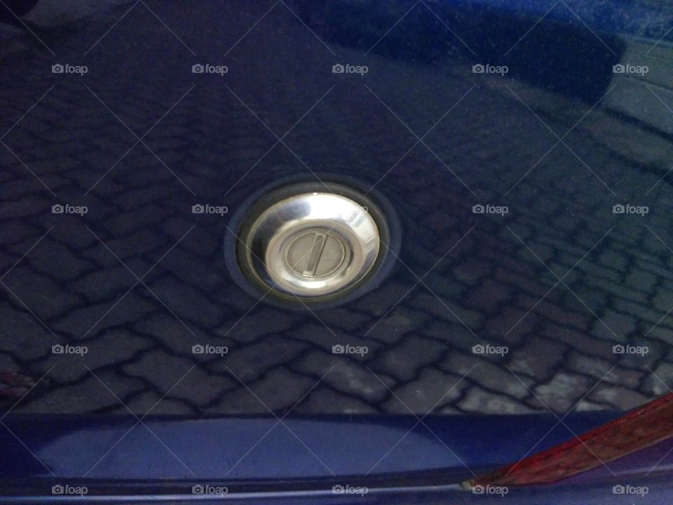 Keyhole in the trunk of a car