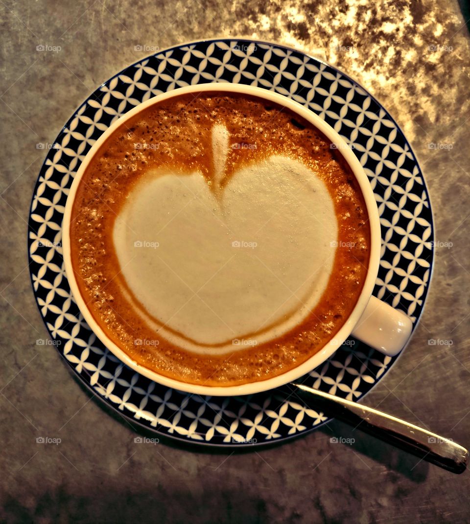 coffe,heart shape foam
