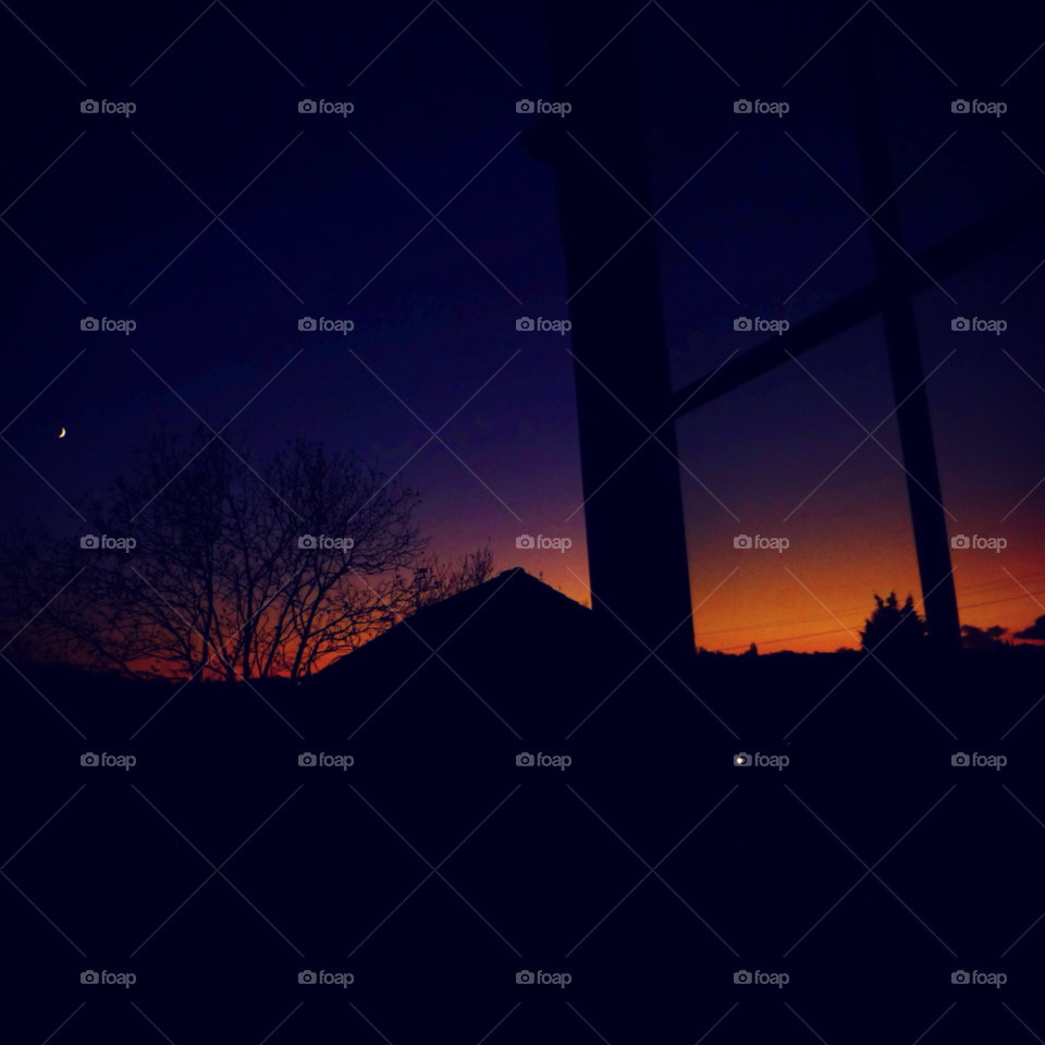 sky blue tree sunset by ItsmeBradders