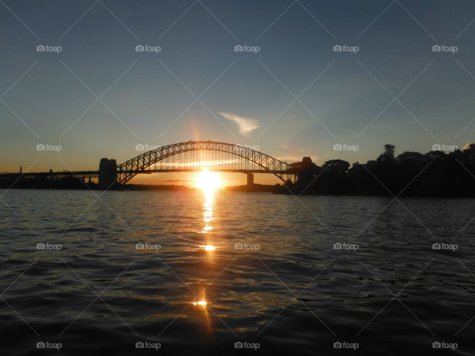 Sydney bridge. Bridge in Sydney harbor 