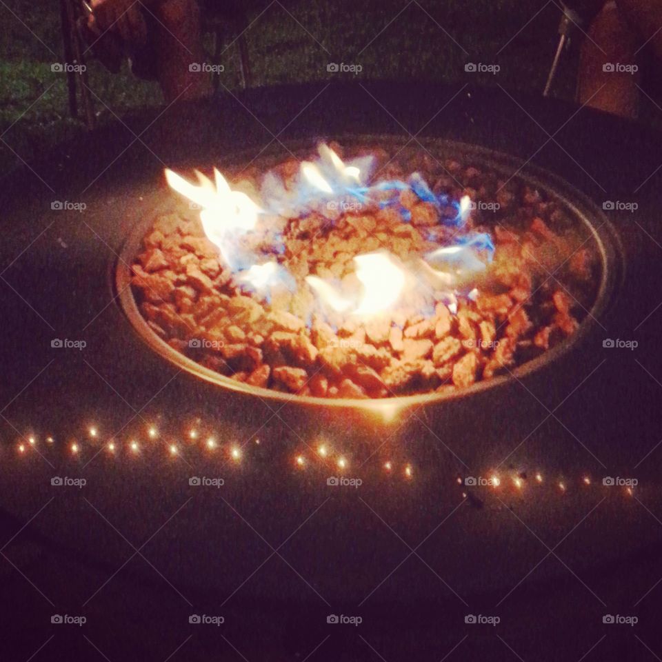 Fire Pit on a dark summer night