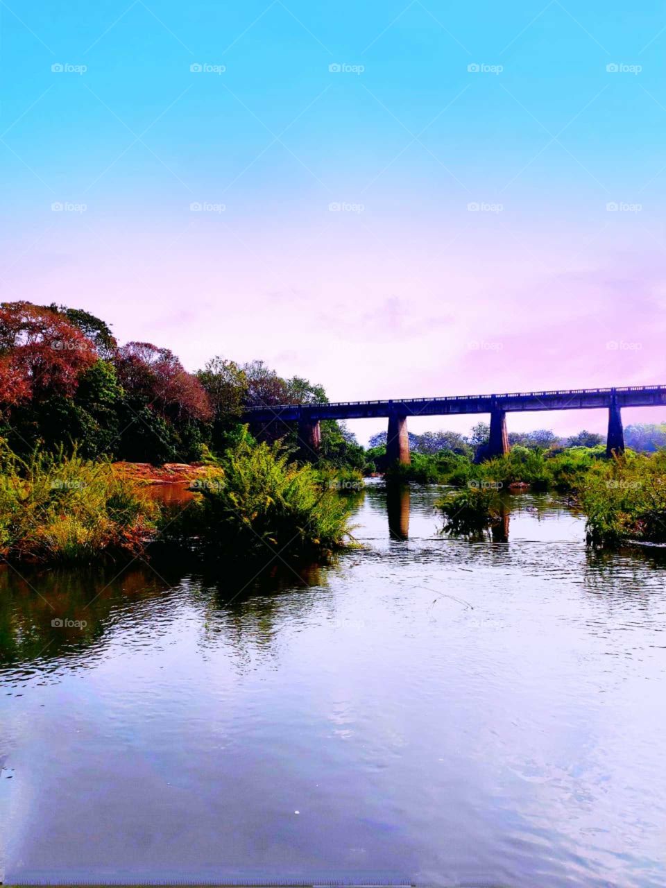 Sunset over the bridge
