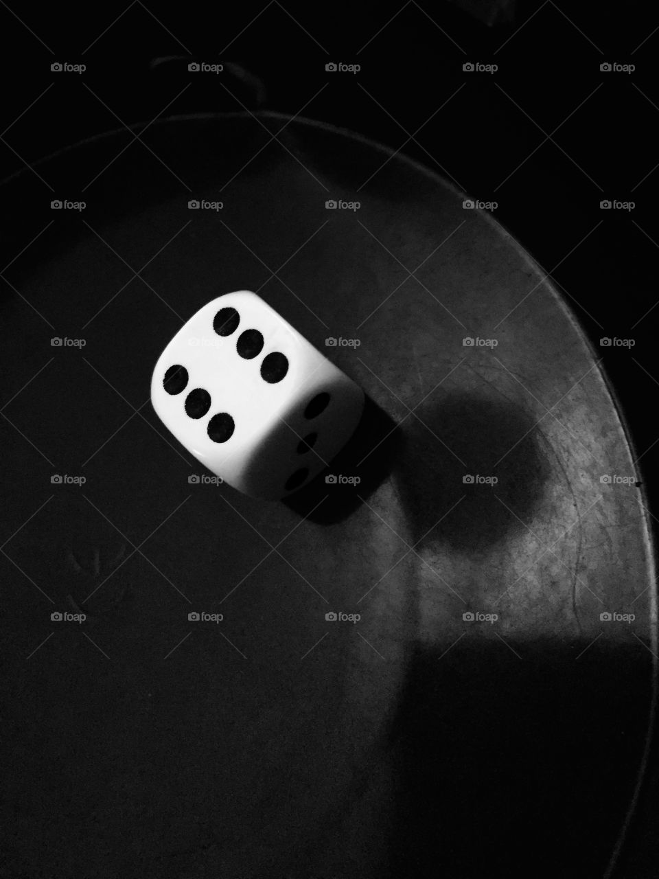 High angle view of dice