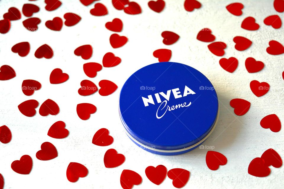 love ❤️ Nivea cream with red hearts