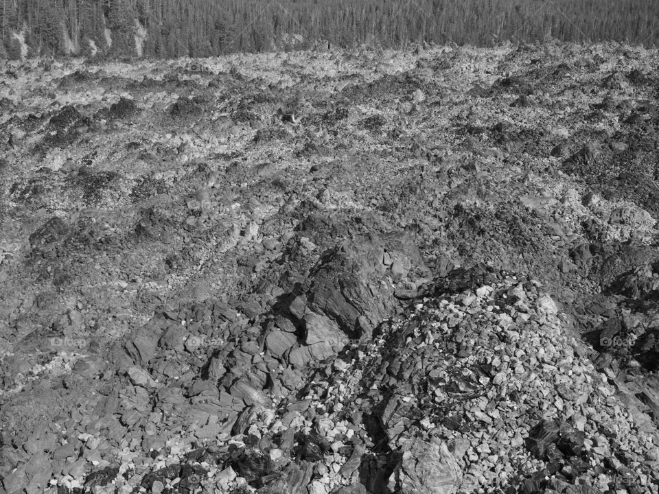 Rugged terrain of the Big Obsidian Flow 