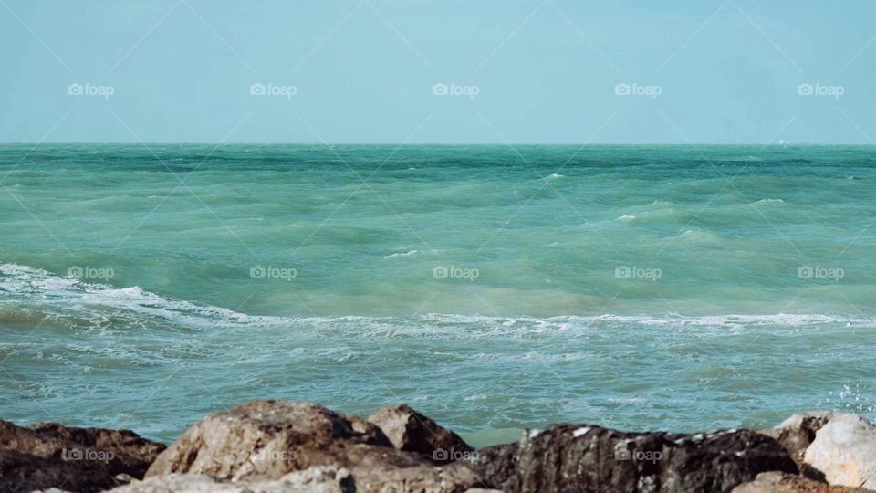 The emerald sea, beautiful beach.