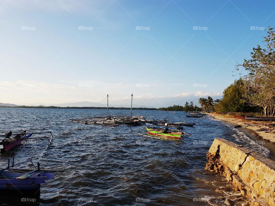 Fishing boat stopover beach.