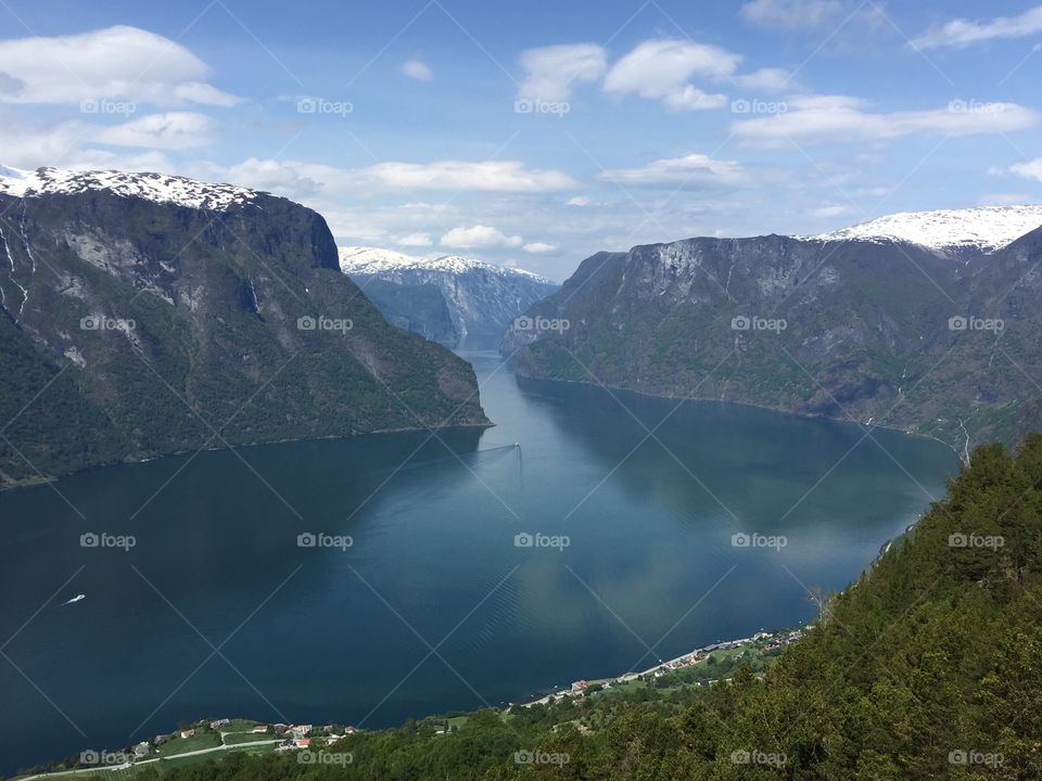 Beautiful fjord in flam, Norway 