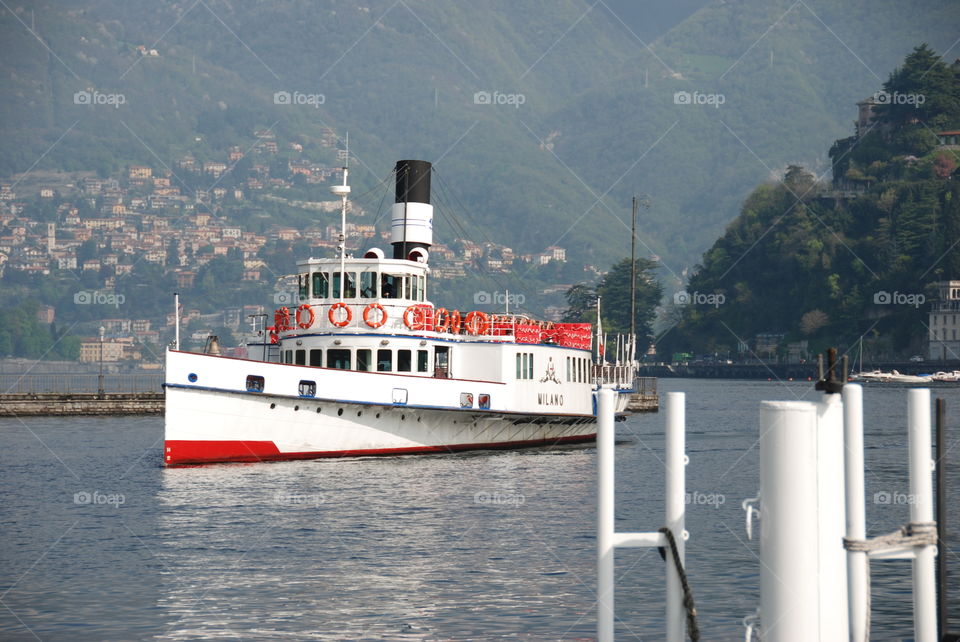 Ship along Lake Como Italy