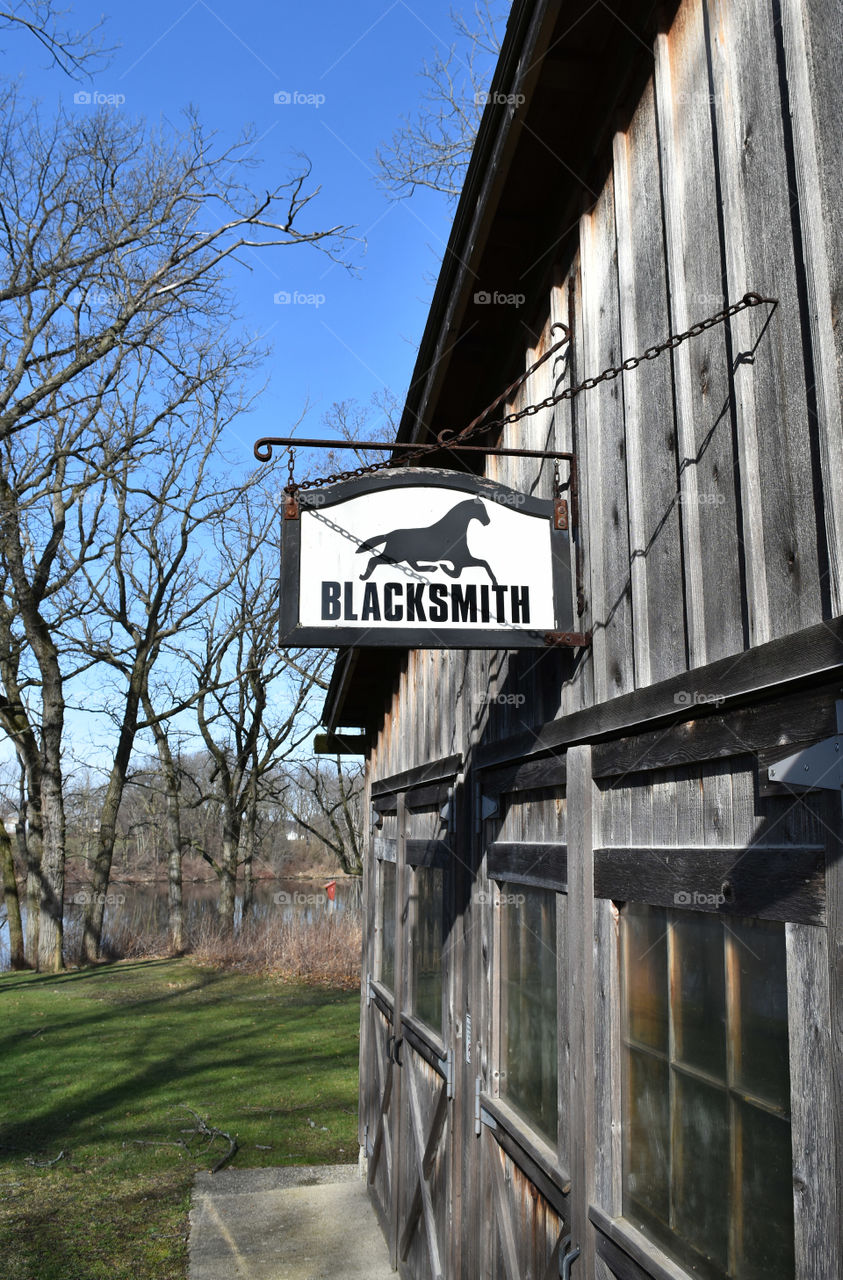 Sign on blacksmith shop