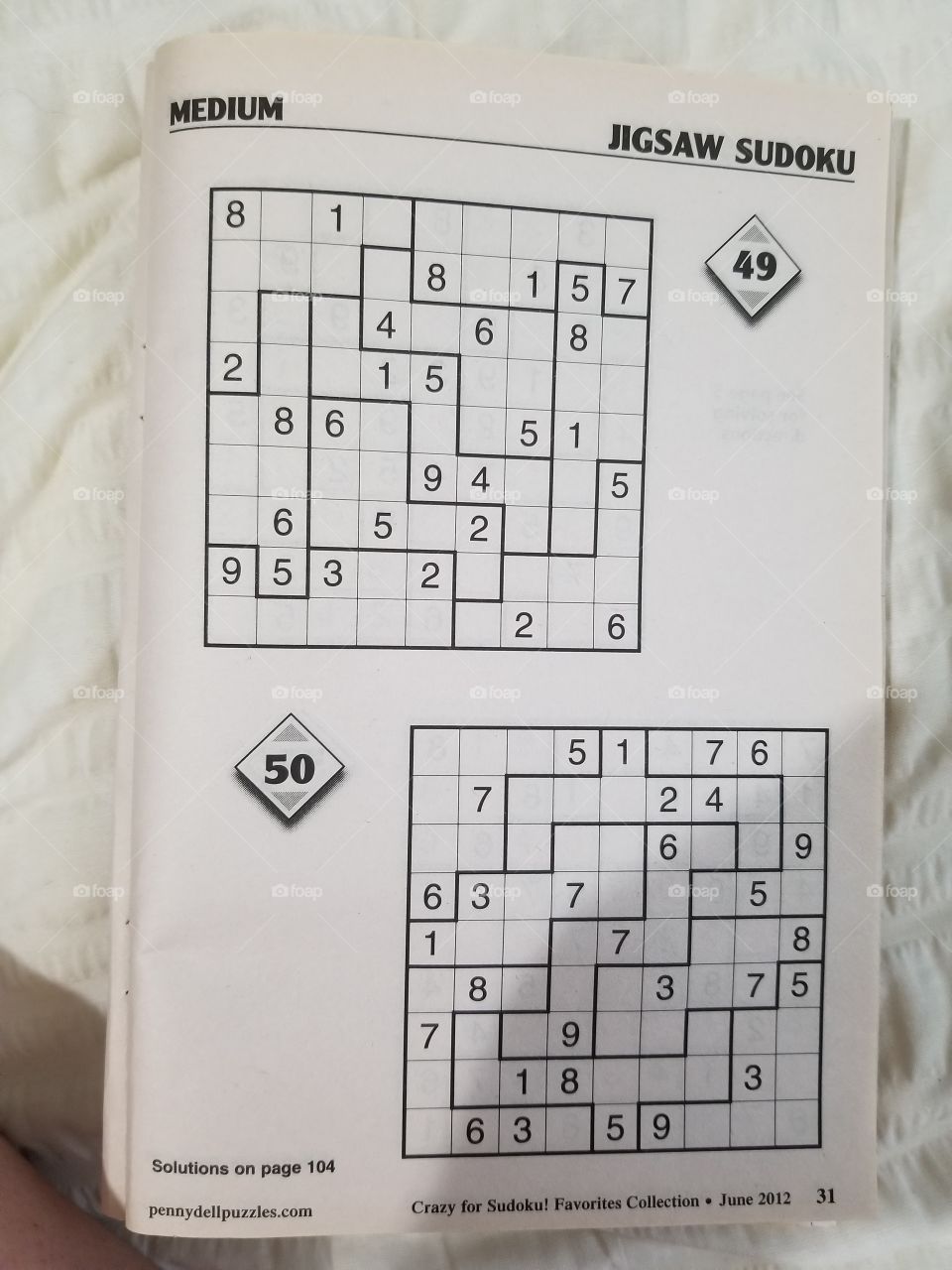 jigsaw sudoku puzzles