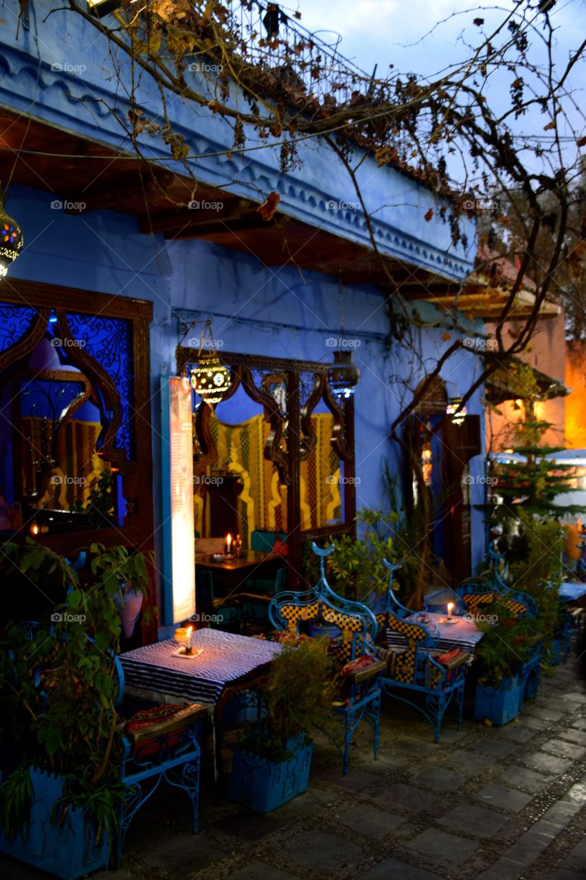 Chefchaouen at night, Morroco