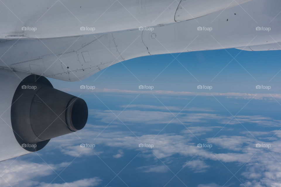 View from a airplane up in the air over Sweden traveling from Malmö to Stockholm.