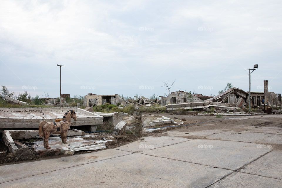 Destruction of a small town 
