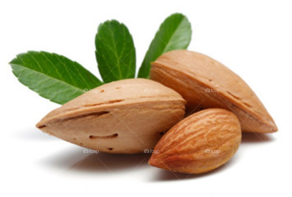 Almond and walnut with leaf
