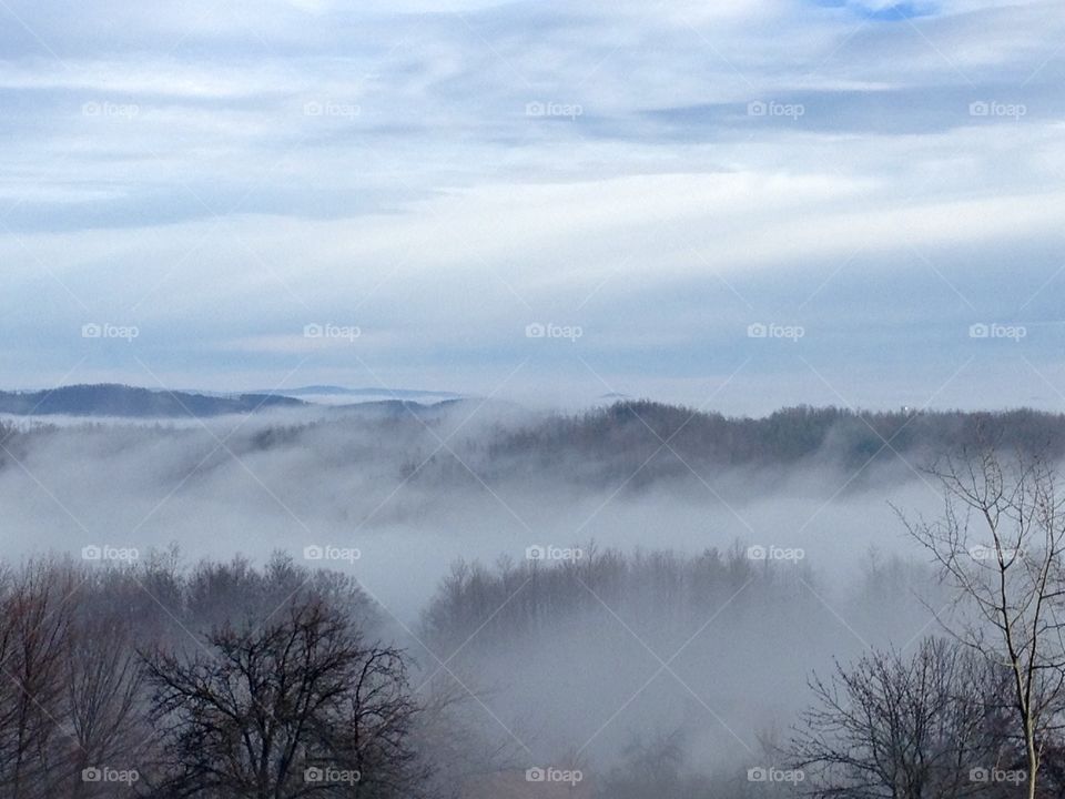As a reflection of the fog and the sky beauti of nature