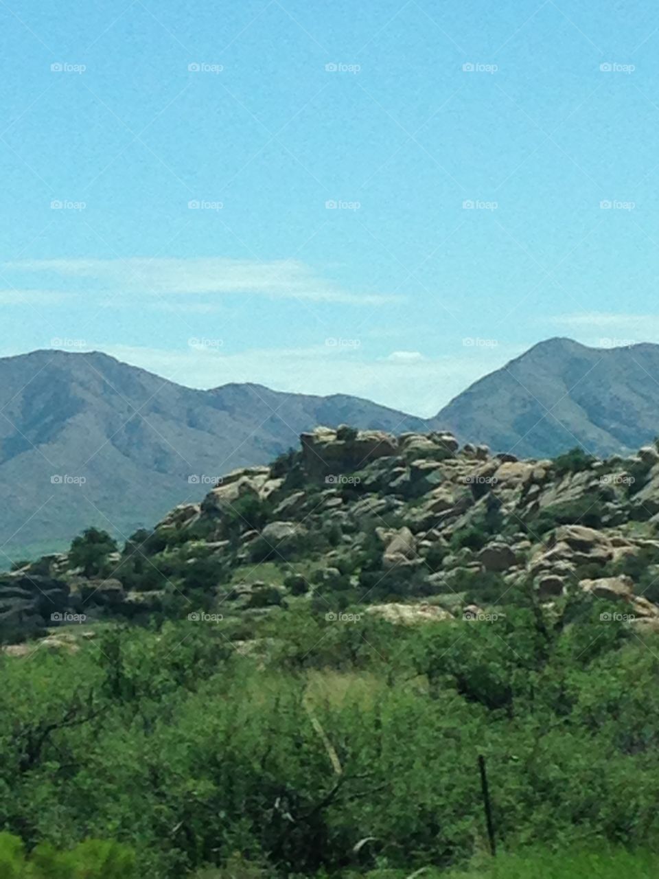 Mountain, rocks, sky