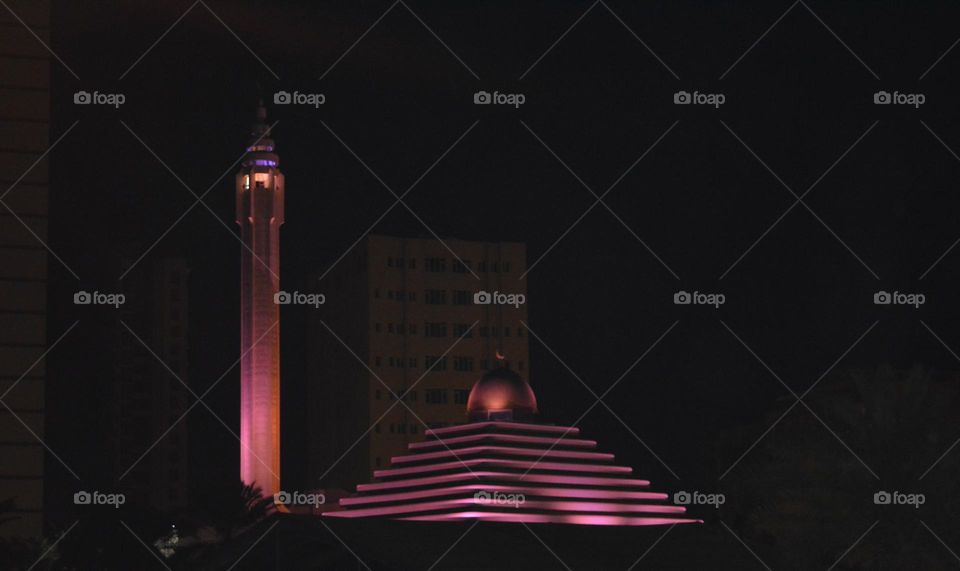 beutyfull mosque in Kuwait in salmiya night simple light work