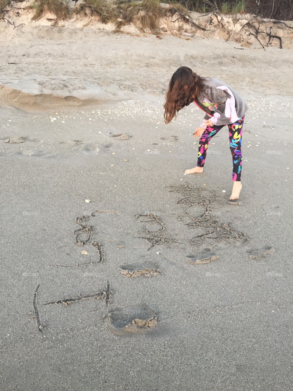 Daughter Mom Life writing in the sand love notes 