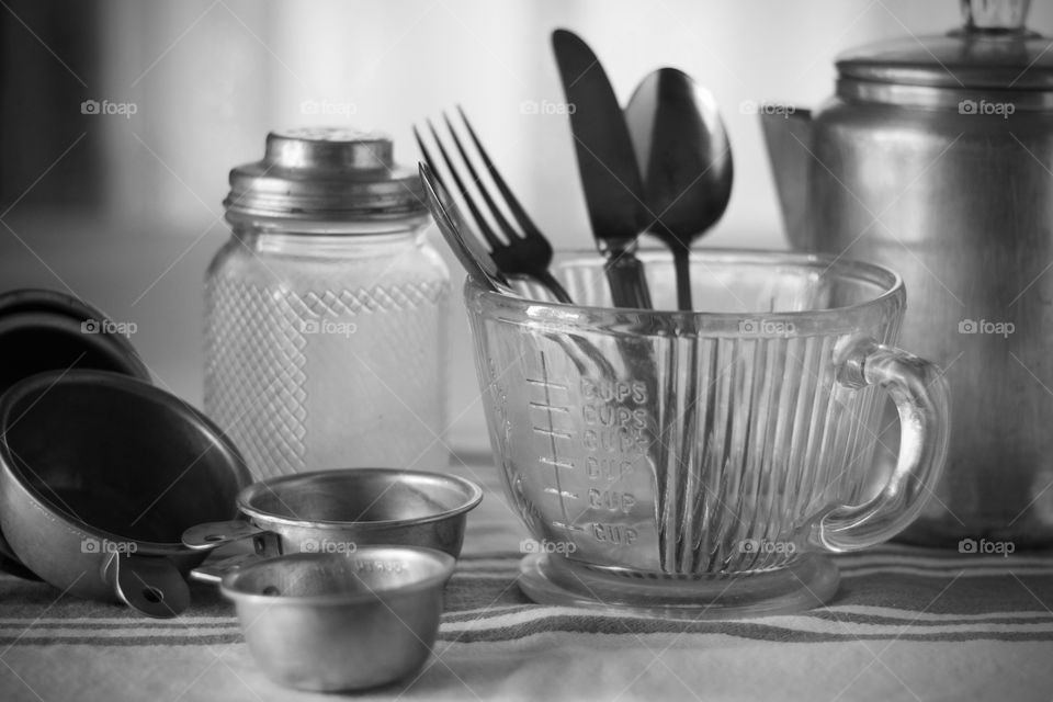 Vintage kitchen items still life