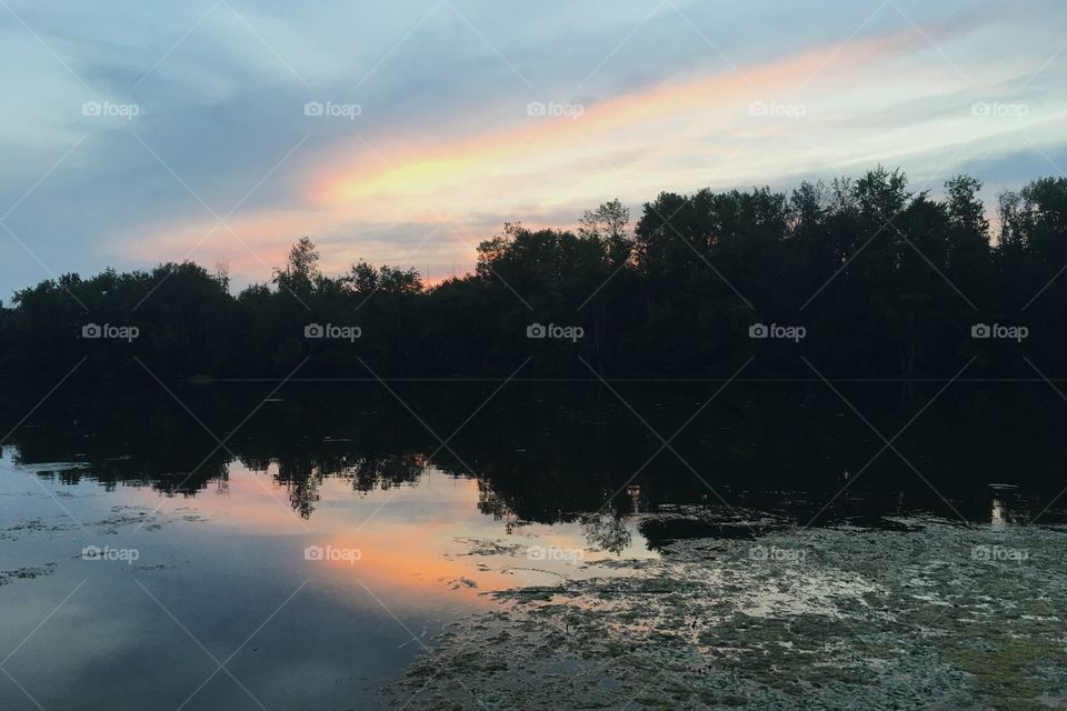 Fishing at twilight. 