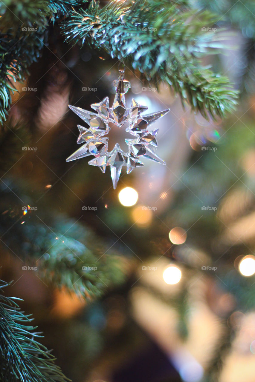 Christmas tree snowflake glass