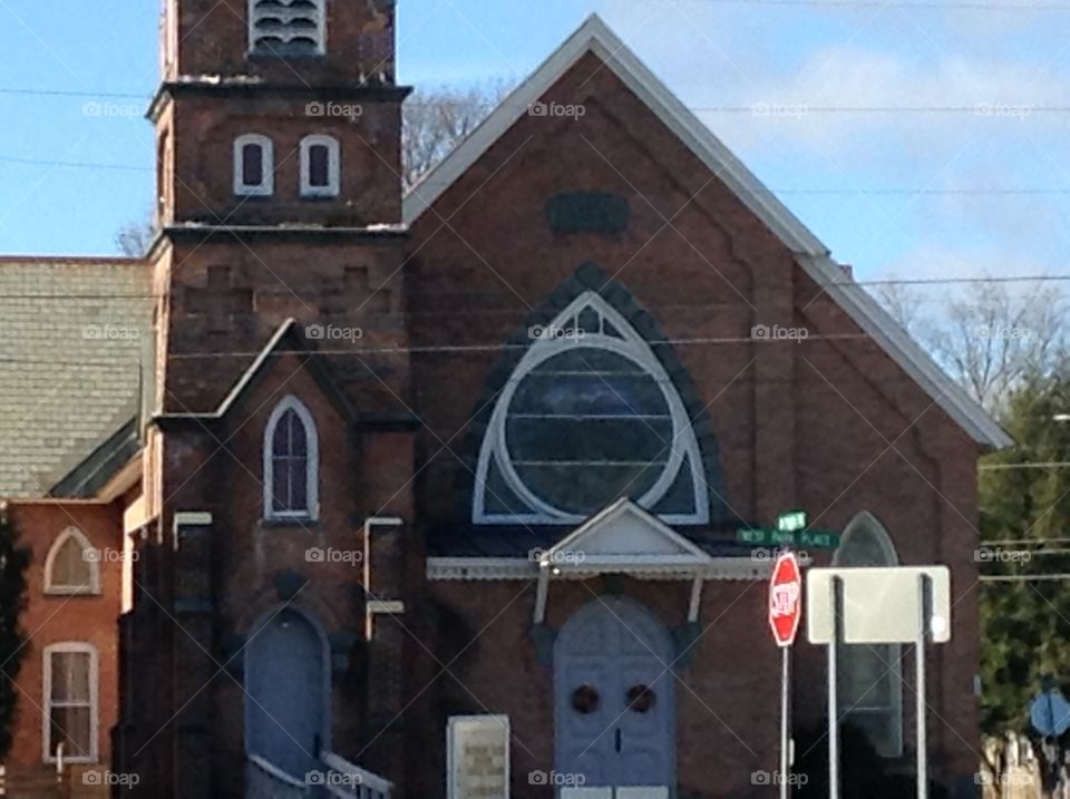 Stained glass church