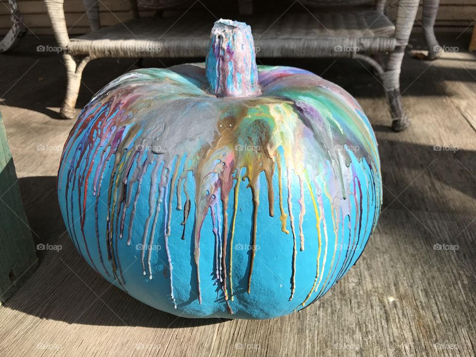 Melted crayons on my pumpkins 
