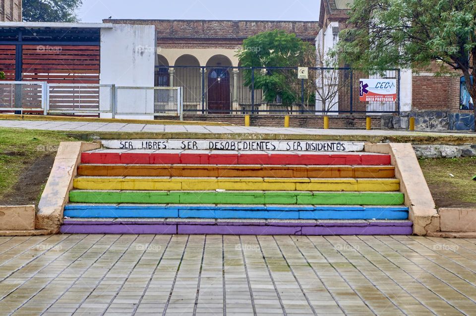Diverse staircase, a photo that represents the steps that must be overcome to accept oneself and others.