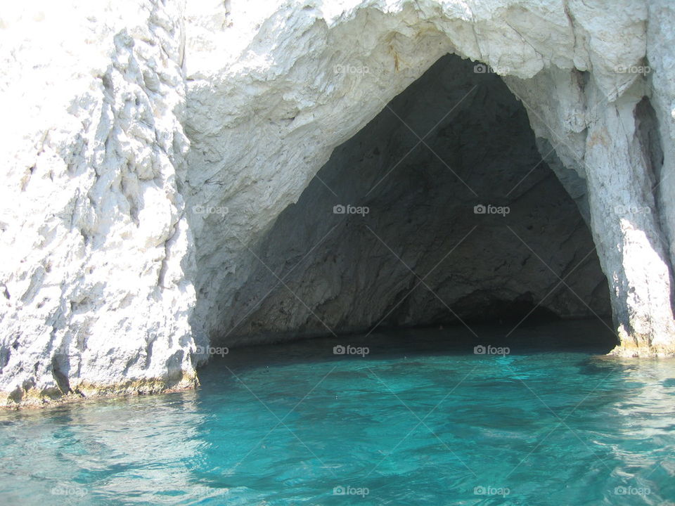 Blue cave on the island of Zakinthos