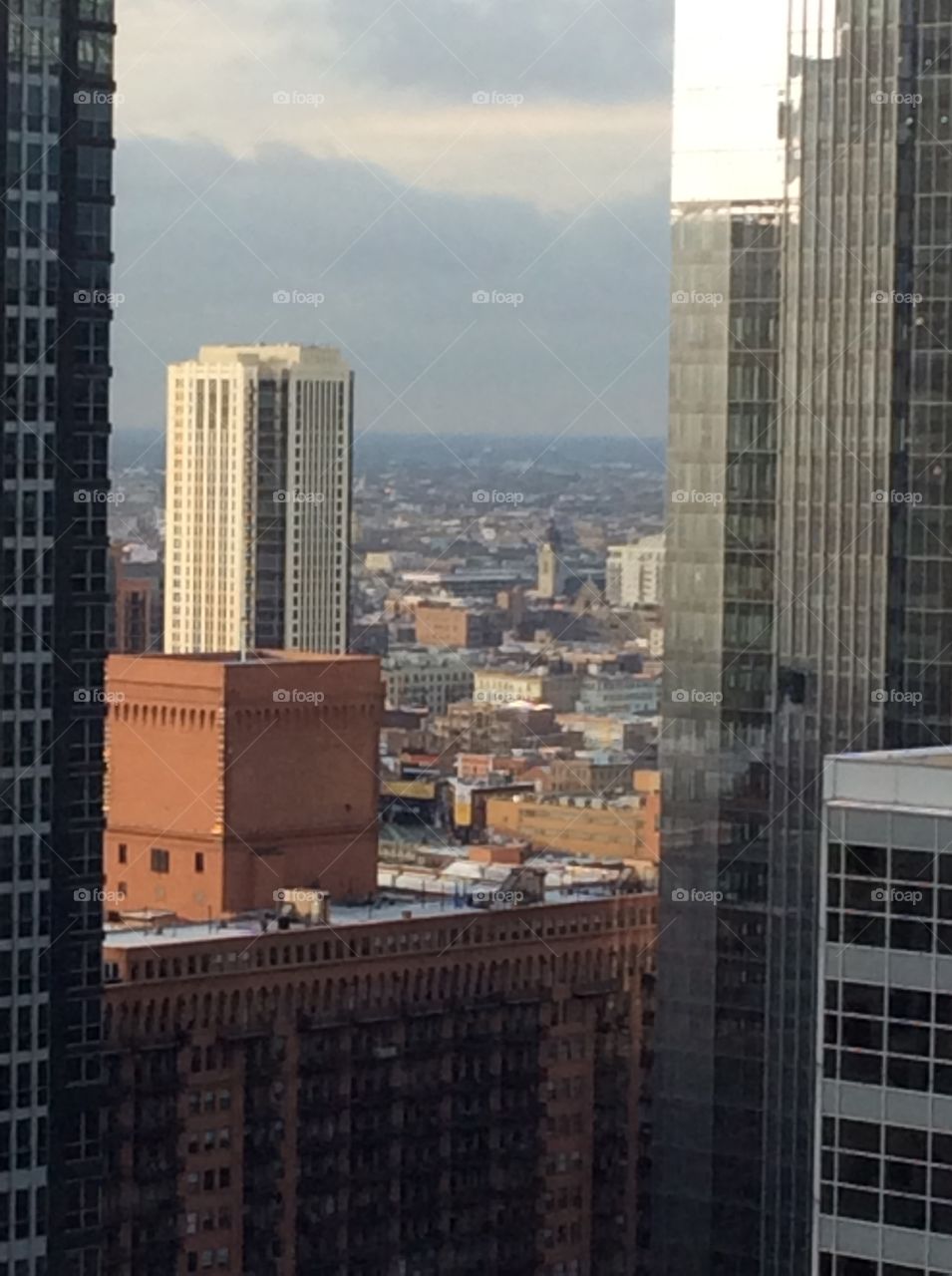 Between the skyscrapers