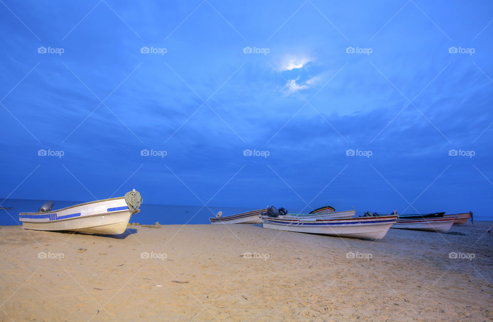 beautiful landscape of the beaches of panama with the fisherman boats
