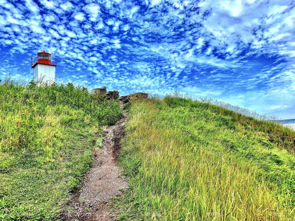 A beautiful lighthouse on a summer day in New Brunswick Canada 