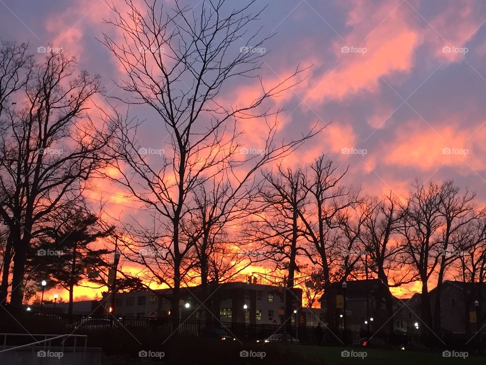 Sunset on campus 