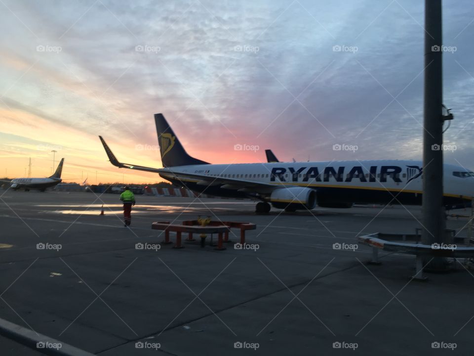 Dawn at English airports