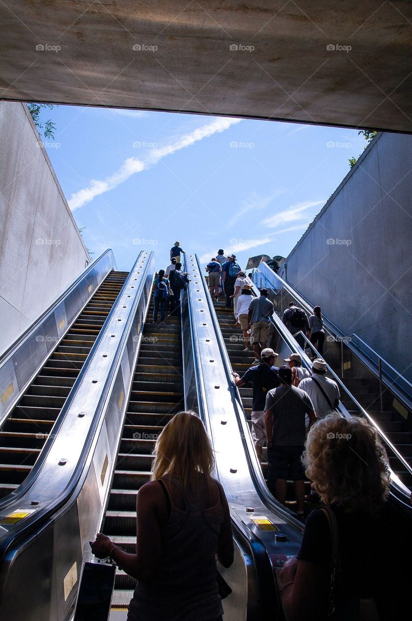 Escalator at the Smithsonian Metro Stop