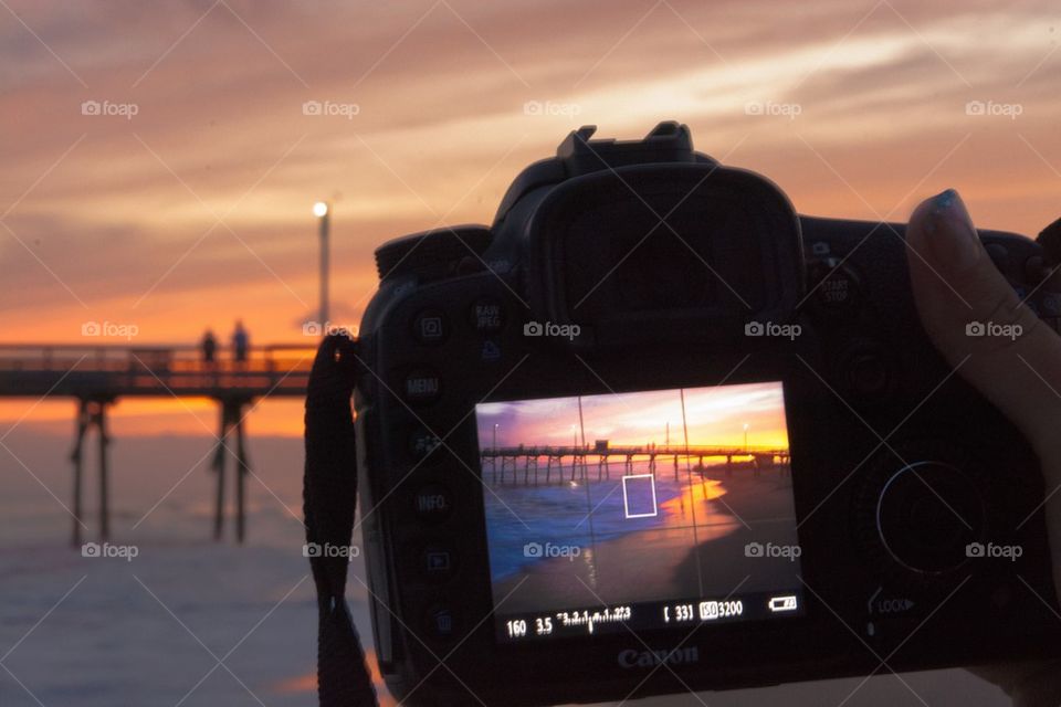 Taking a picture of sunset