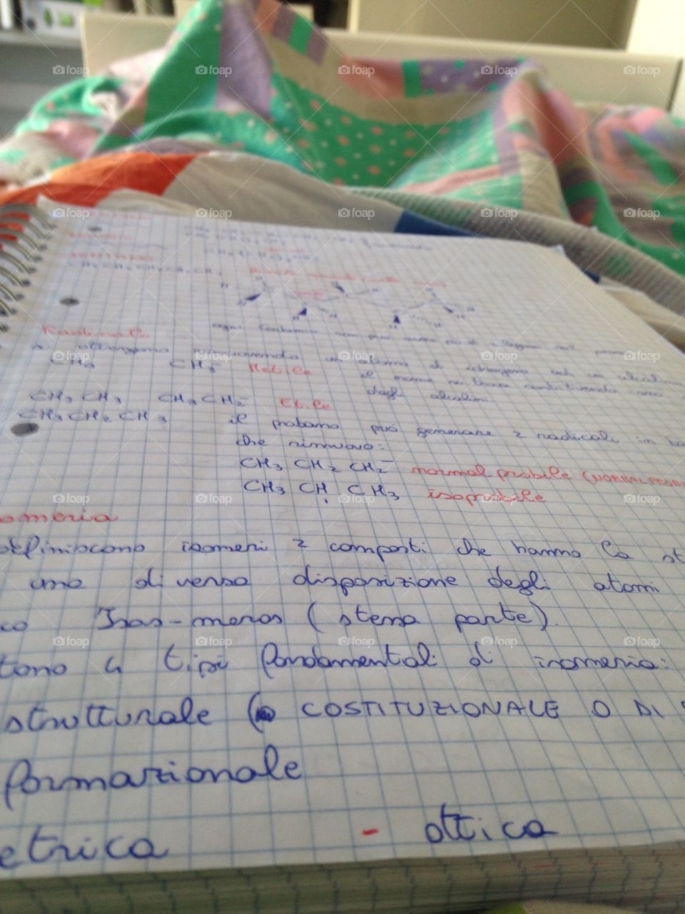 Studying chemistry in bed! 