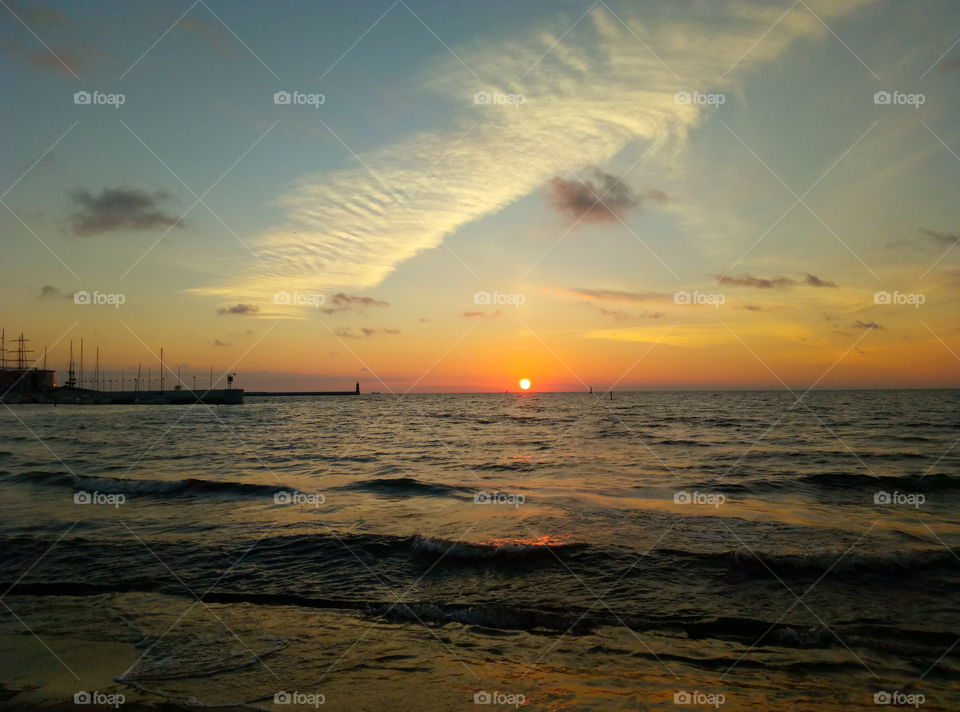 Sunset, Water, Beach, Dawn, Sea