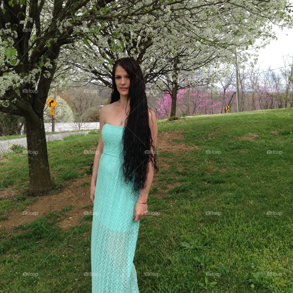 Beautiful woman standing in the park
