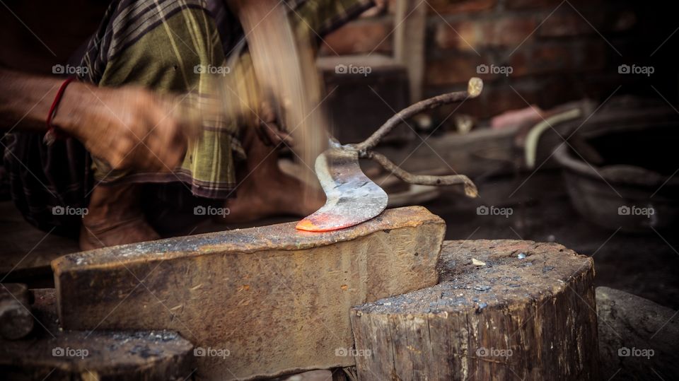 Flame, Artisan, Blacksmith, People, Grinder
