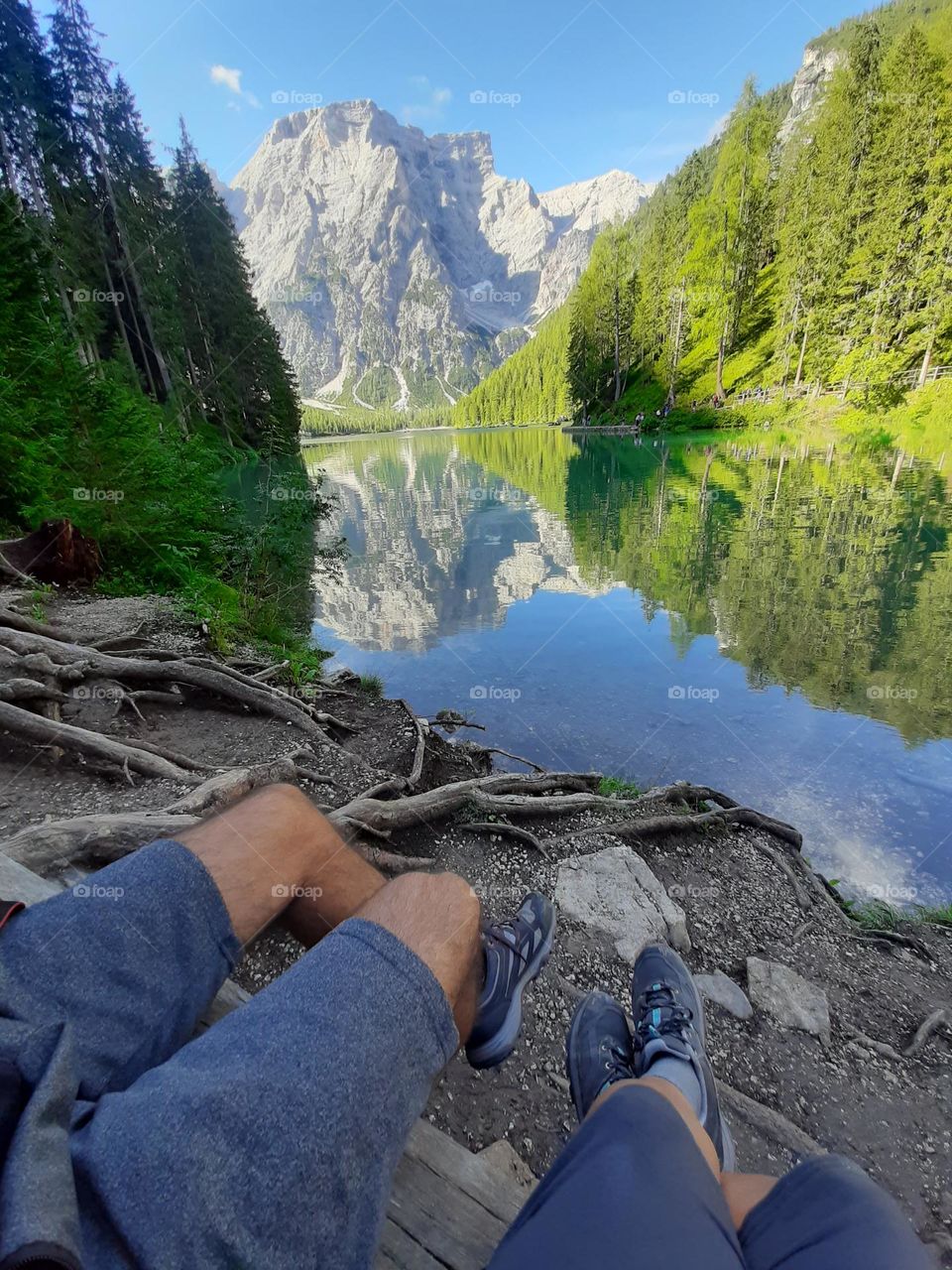 relax in the mountain's lake