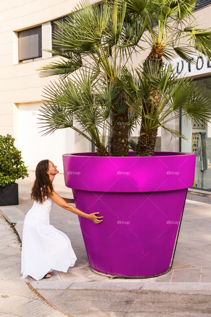 Big pink flower pot